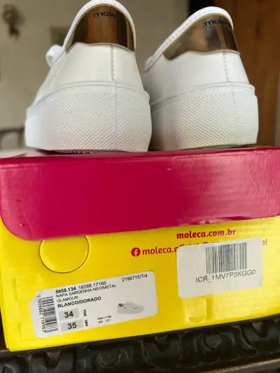Zapatillas Moleca blancas con detalles dorados - miniatura 2