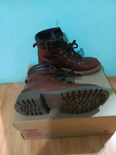Botas de cuero marrón Flexi para mujer - miniatura 4