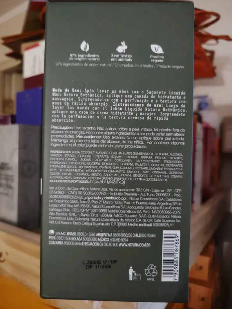 Crema Hidratante para Manos Natura Bothánica 230ml - 2