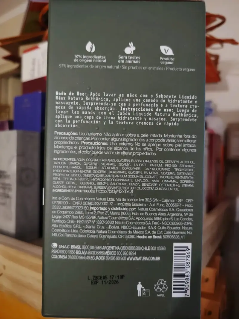 Crema Hidratante para Manos Natura Bothánica 230ml - 3