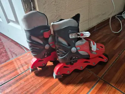 Patines en línea ajustables para niños color rojo - miniatura 2