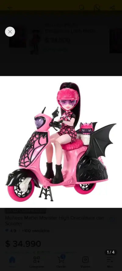 Muñeca Monster High Draculara con Scooter - miniatura 2
