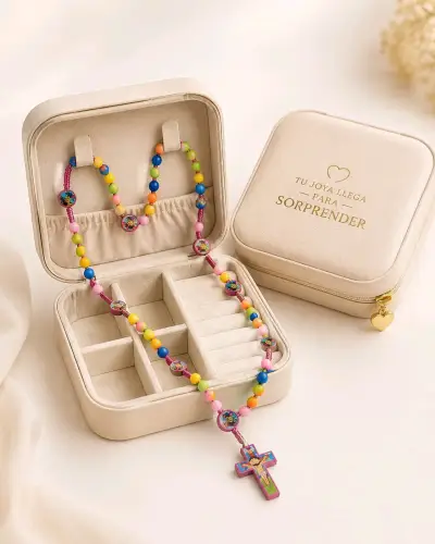 Rosario de cuentas coloridas con estuche - miniatura 2