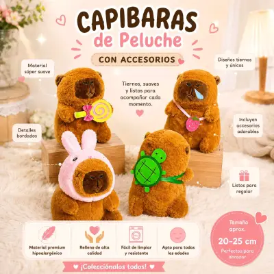 Capibaras de peluche con accesorios - miniatura 2
