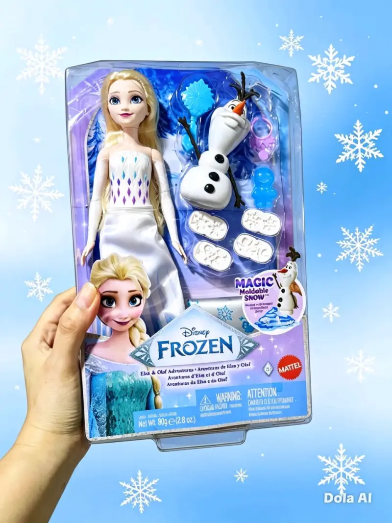 Muñeca Elsa y Olaf de Frozen con Nieve Mágica - 1