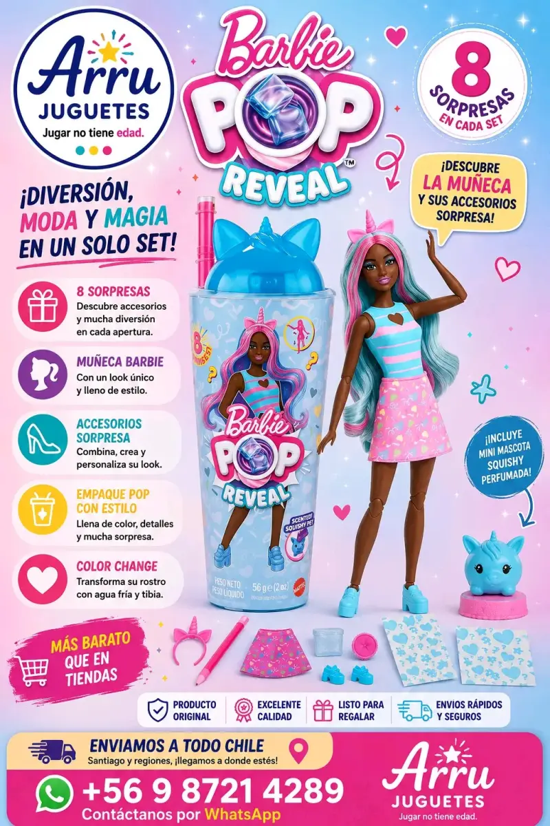 Muñeca Barbie Pop Reveal con 8 sorpresas