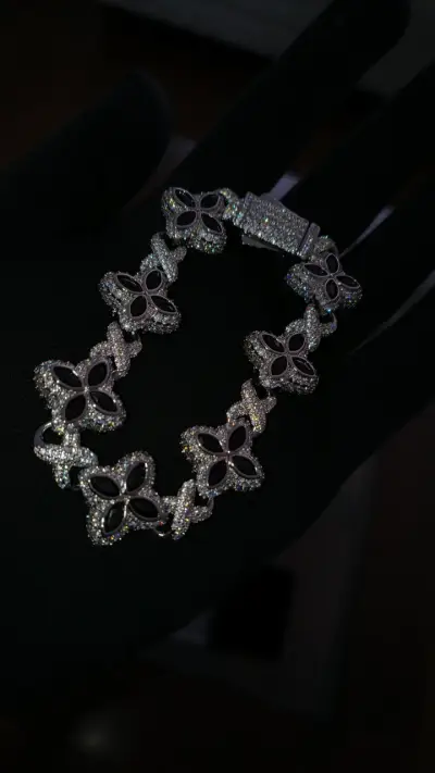 Pulsera de lujo con diseño floral brillante - miniatura 1