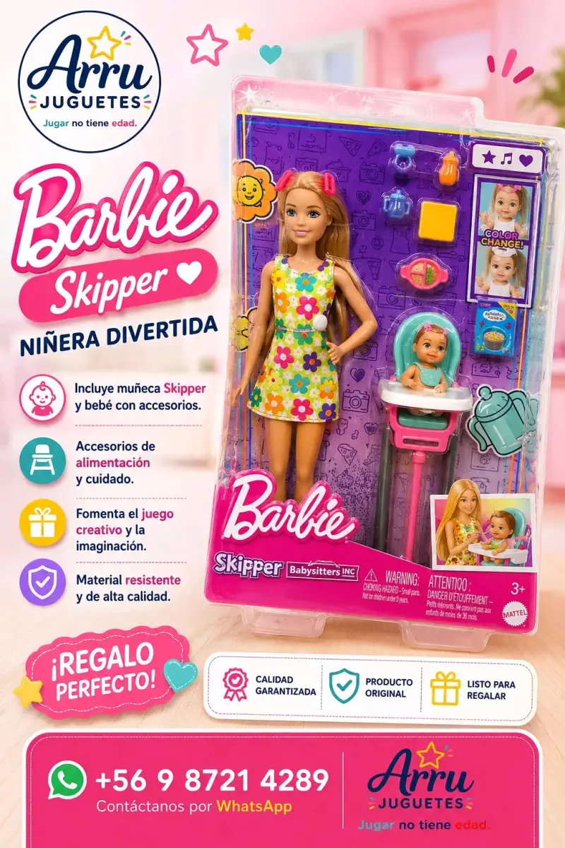 Muñeca Barbie Skipper Niñera Divertida