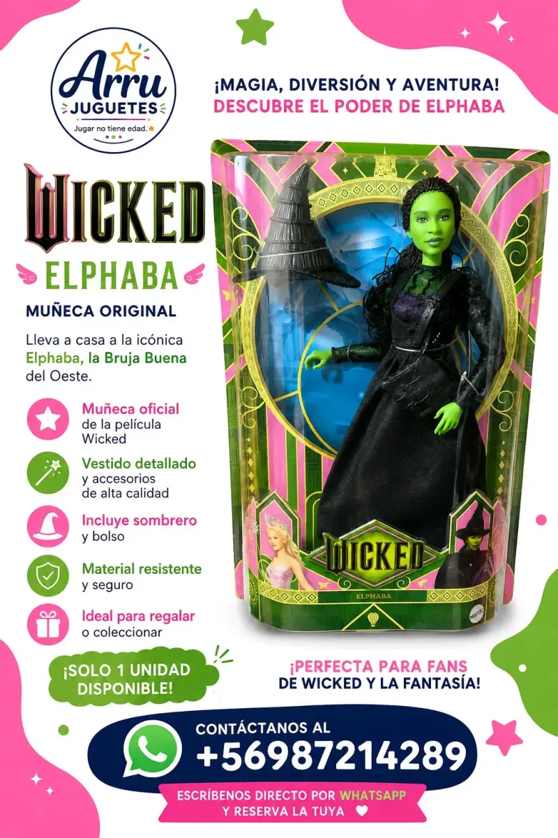 Muñeca Elphaba de Wicked con Sombrero