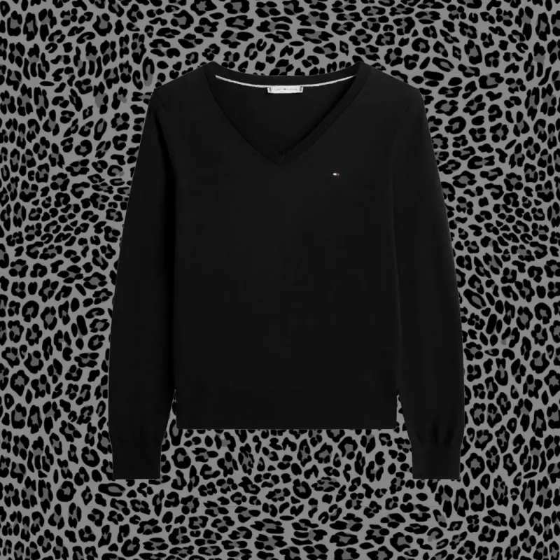 Suéter negro Tommy Hilfiger original