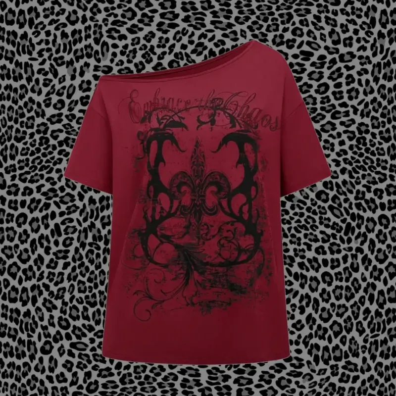 Camisa holgada rojo vino