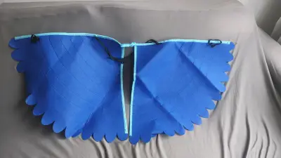 Disfraz de ave azul para niños con alas y máscara - miniatura 2