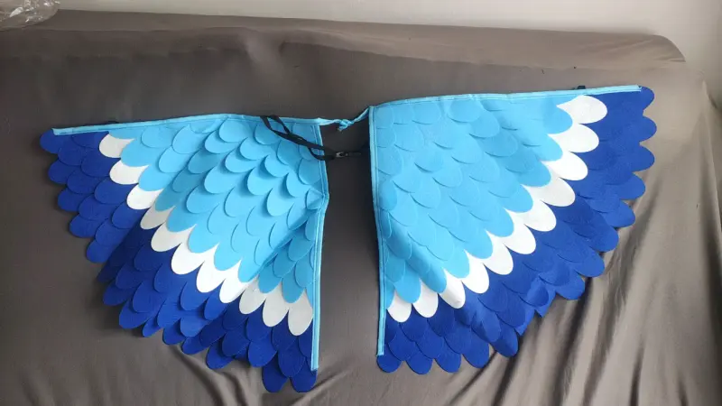 Disfraz de ave azul para niños con alas y máscara - 3