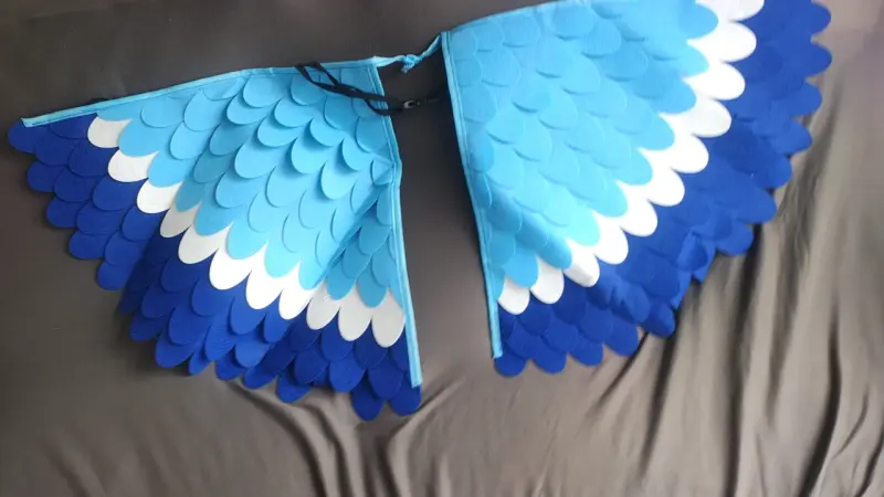 Disfraz de ave azul para niños con alas y máscara - 4