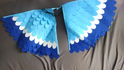 Disfraz de ave azul para niños con alas y máscara - miniatura 4