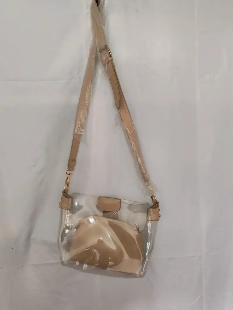 Cartera transparente con detalles dorados MK - 2