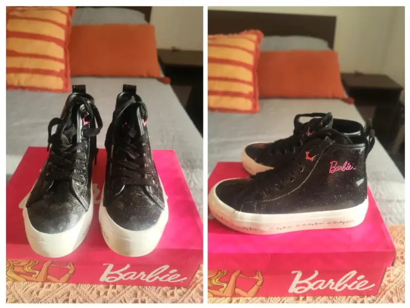 Zapatillas negras Barbie con brillo para niñas - 2