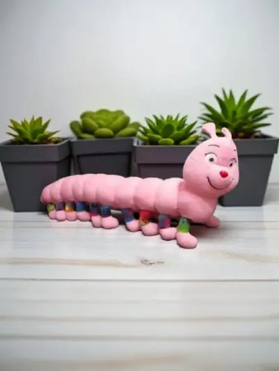 Oruga de peluche multicolor y peluches para niños - miniatura 1