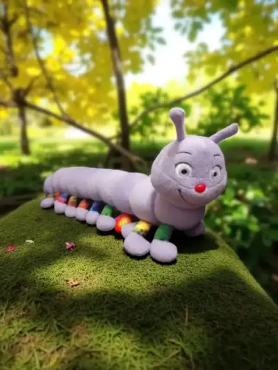 Oruga de peluche multicolor y peluches para niños - miniatura 2