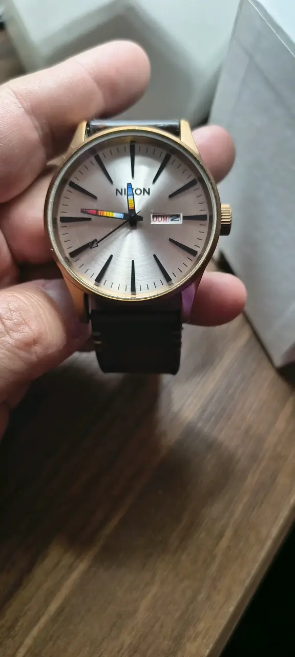 Reloj Nixon Sentry Leather cobre y marrón - 2