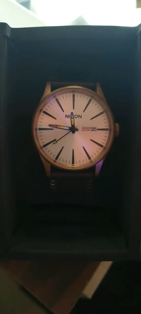 Reloj Nixon Sentry Leather cobre y marrón - 6