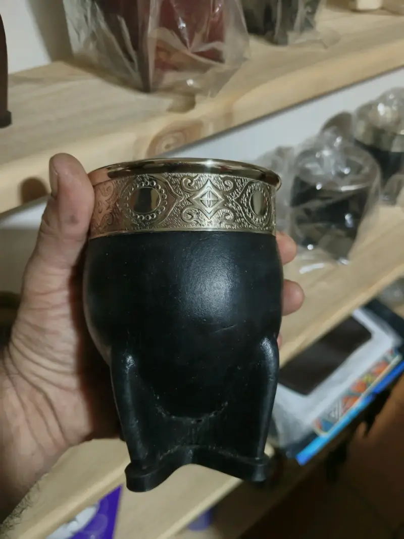 Mate de calabaza  virola cincelada - 4