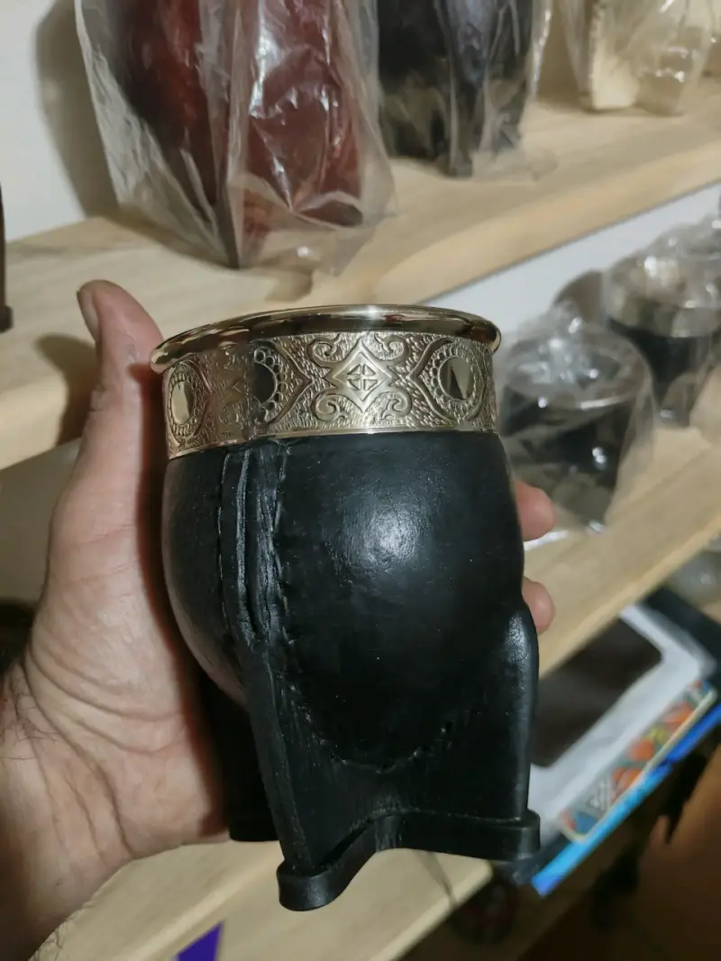 Mate de calabaza  virola cincelada - 6