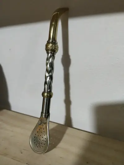 Bombilla de alpaca con bronce - miniatura 2