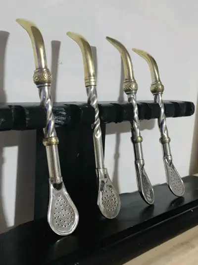 Bombilla de alpaca con bronce - miniatura 5
