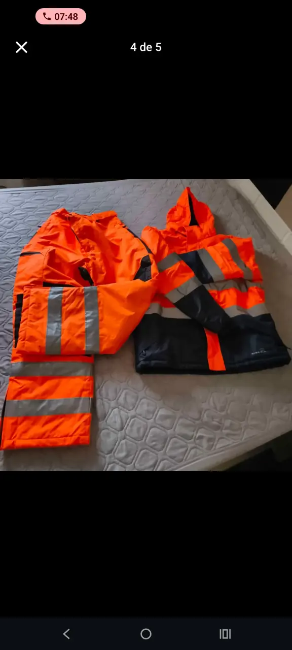 Conjunto de ropa reflectante de seguridad naranja y negro - 2