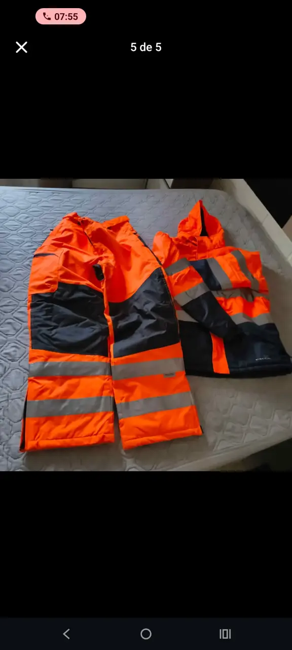 Conjunto de ropa reflectante de seguridad naranja y negro - 3