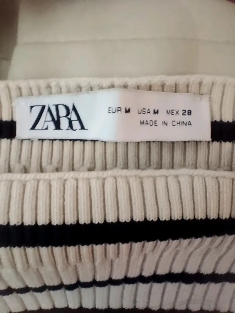 Polera de rayas manga larga Zara - 2