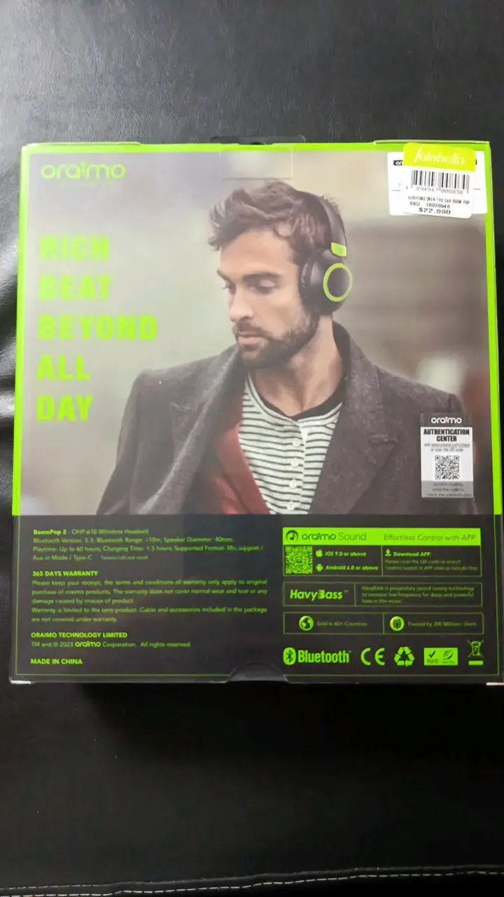 Auriculares Bluetooth Oraimo BoomPop 2 con HeavyBass - 2