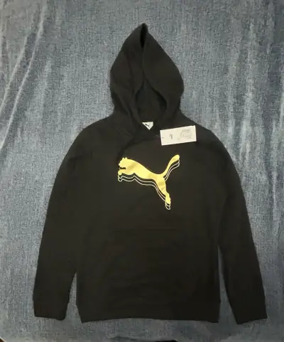 Polerón con capucha negro Puma logo dorado - miniatura 1