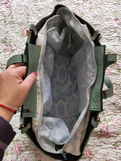 Bolso cuero, verde Divina Firenze con diseño - miniatura 4
