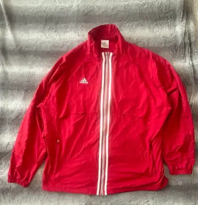 Chaqueta cortaviento roja Adidas para hombre - miniatura 1