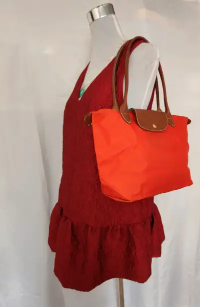 Bolso naranja Longchamp de mano - miniatura 1
