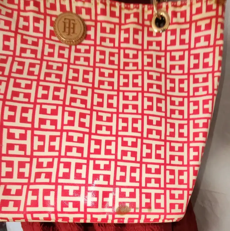 Bolso tote Tommy Hilfiger rojo con estampado - 2