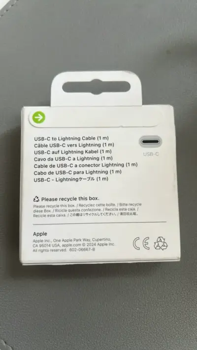 Cable USB-C a Lightning Apple 1m - miniatura 2