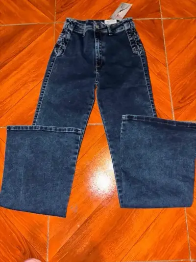 Jeans grises para mujer de tiro alto - miniatura 5