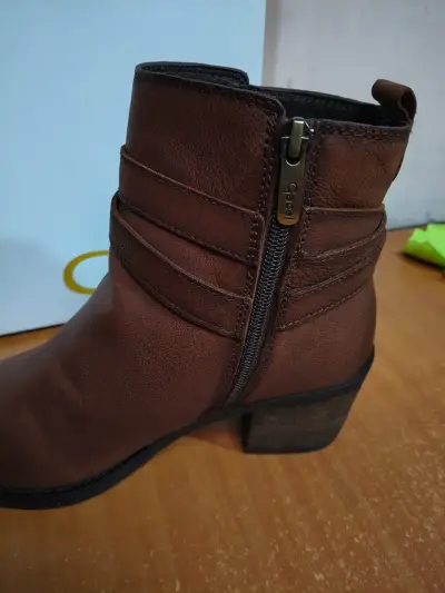 Botines de cuero marrón con tacón medio - miniatura 5