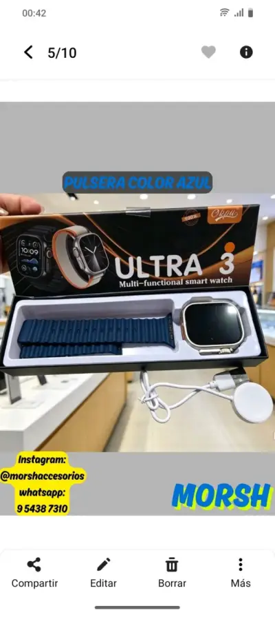 Smartwatch Morsh Ultra 3 con Pulsera Azul - miniatura 4