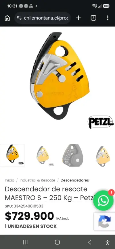 Polea de rescate Petzl Maestro. - miniatura 5