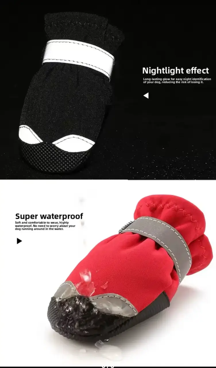 6 zapatos impermeables para perro, nuevos  negro - 6