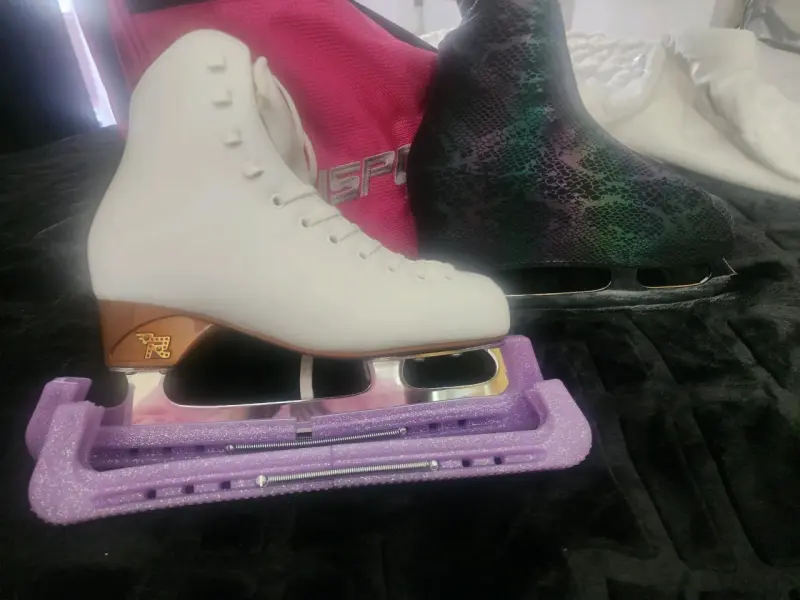 Patines de hielo blancos con funda y bolsa - 6