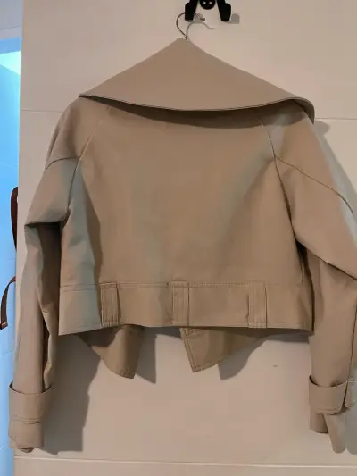 Chaqueta corta beige de mujer AFF Basic - miniatura 3
