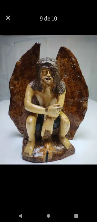 Hippie tallado en madera. - miniatura 2