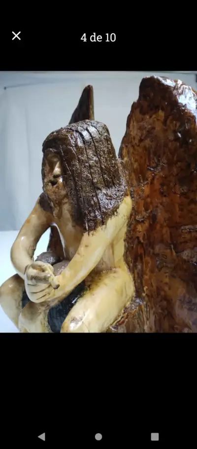 Hippie tallado en madera. - miniatura 3
