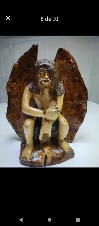 Hippie tallado en madera. - miniatura 4