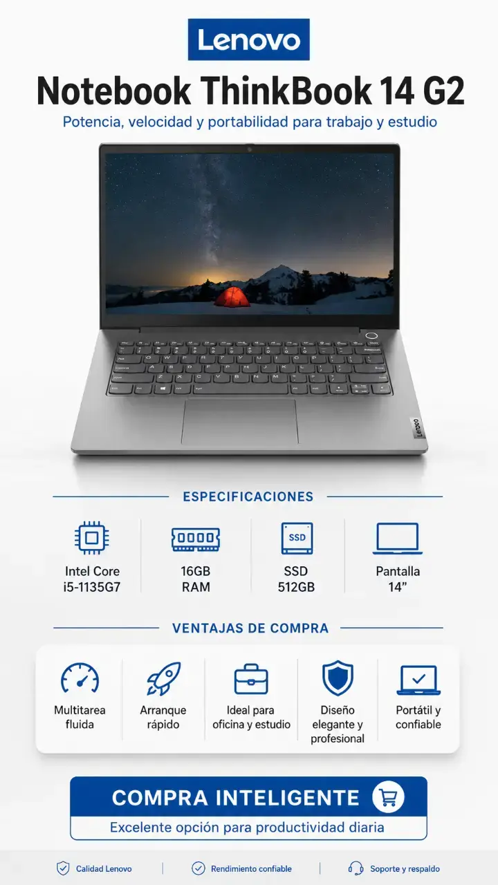 Notebook Lenovo ThinkBook 14 G2 I5-1135G7 RAM 16GB - 2